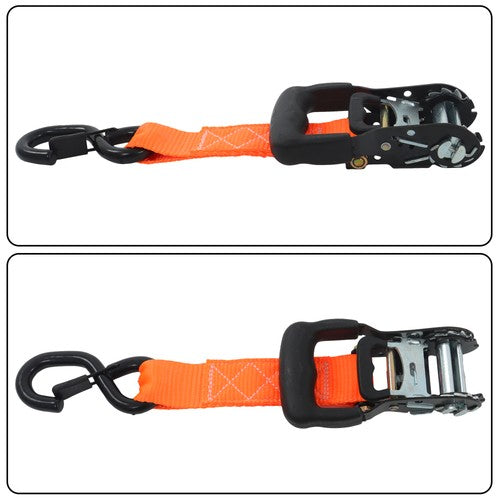 DURAFORCE 4 Pack Steel Ratchet Strap Fracture Strength 5208lbs 1.6in*8ft with S Hooks