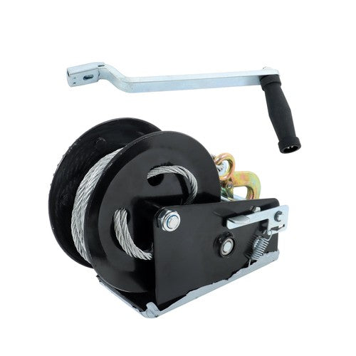 DURAFORCE Winch Steel+Polyester Black 3500lbs 33ft 4:1/8:1 26mm Hook Bidirectional Ratchet