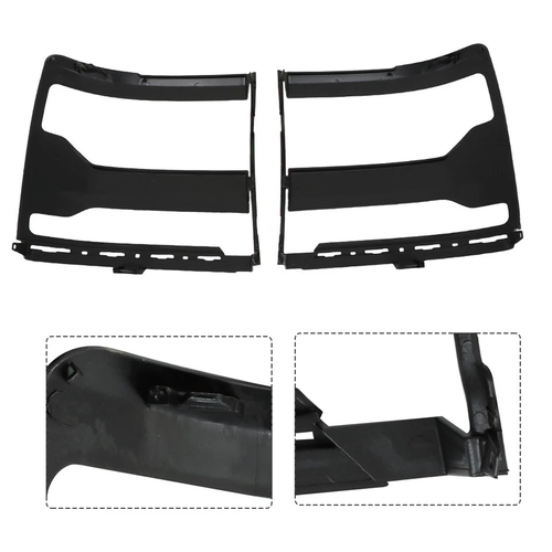 DURAFORCE Headlight Trim Bezel Cover For Chevy Silverado 1500 2016-2018 Black LH+RH Pair
