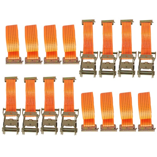DURAFORCE 2 "x 20' 4000 lb E-Track Ratchet Straps Orange Heavy Duty Tie Downs New 8 Set