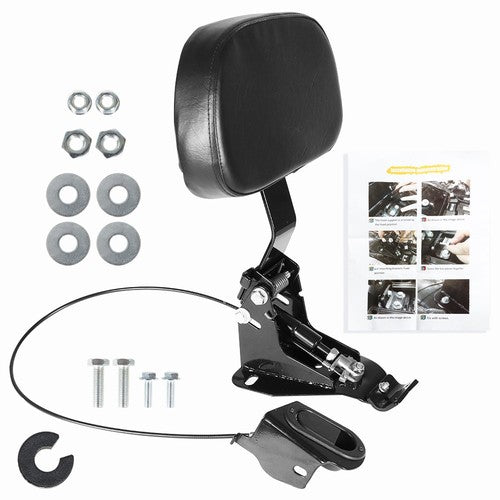 DURAFORCE Fit For Touring FLHT FLHX Adjustable Rider Driver Backrest Pad W/Mounting Kit