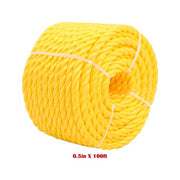 DURAFORCE Orange Yellow 1/2in 100ft 3 Stranded Braided Rope for Boats, Dock, Marine Rope