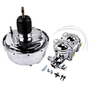 DURAFORCE New 7" Brake Booster with Bail Top Master Cylinder, 1" Bore, Chrome-Plated Steel