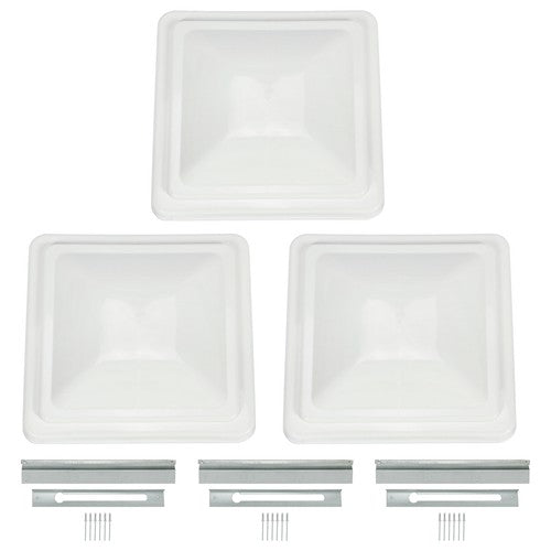 3Pcs Fit for 14 x 14 Roof Vent Cover Camper RV Trailer Ventline White