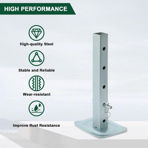 DURAFORCE Adjustable Drop Leg Foot pad w/Pin For Jacks w/2”Square Tube For Trailer 8000LBS