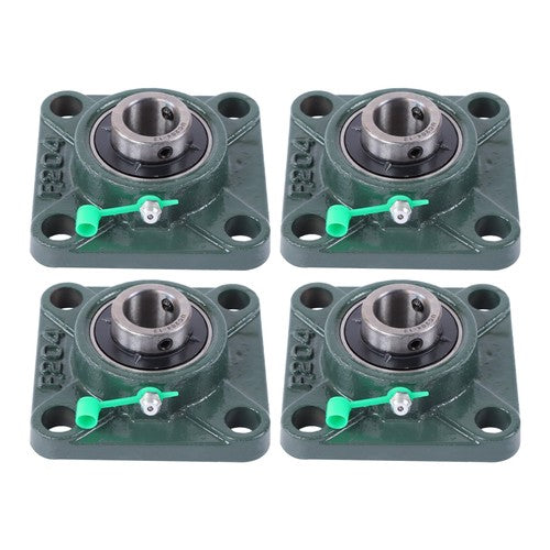 DURAFORCE 4Pcs UCP204-12 Cast Iron Pillow Block Flange Bearings - 3/4" hole with seat