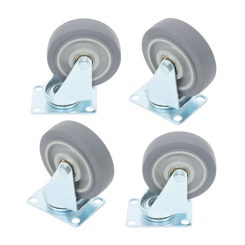 DURAFORCE 4 Pack Grey With Diagonal Bar 1200 Lbs 4 Inch Swivel Caster Wheels Heavy Duty