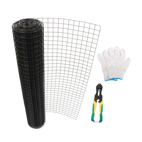 DURAFORCE Chicken Rabbit Mesh 1.5"x1.5" Electric Welding Net With Glove & Pliers 48" x 50'