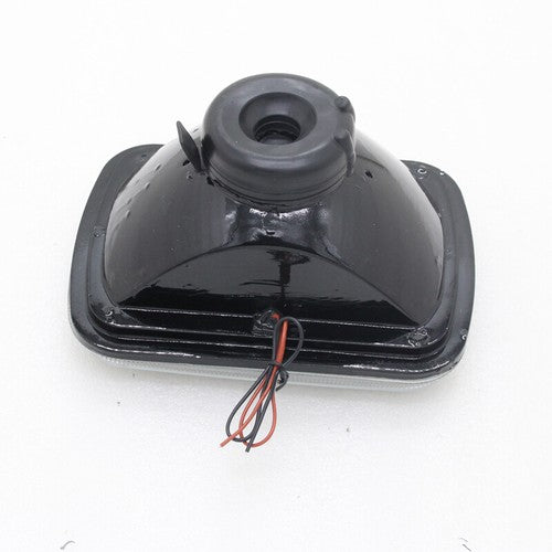 7" Inch 7X6 LED White CCFL Halo Diamond Cut Gray Lens Projector Headlights