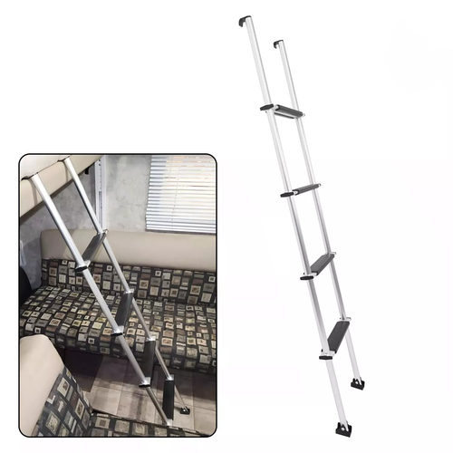 DURAFORCE 60" Aluminum Bunk Ladder Mounting Brackets Silver & Black For RV Camper Trailer