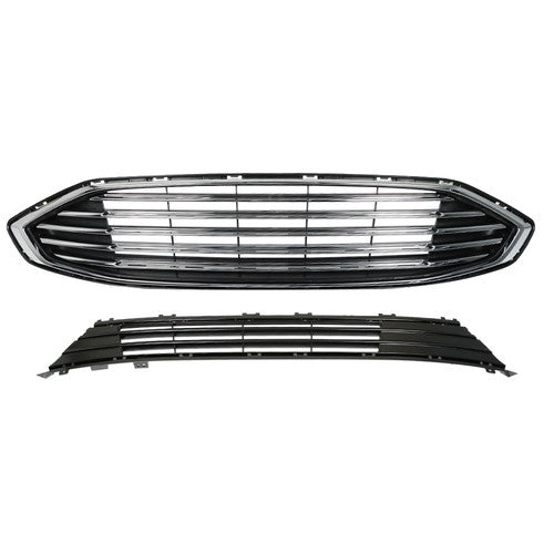 DURAFORCE Suitable For Ford Fusion 2017-2018 Replacement Front Bumper Grille 2-Piece Set