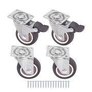 DURAFORCE 4 Piece 2 Inch Caster Wheels 360° Swivel Wheels (2 with Brake & 2 without brake)