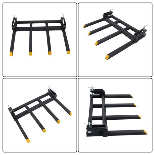 DURAFORCE 2500lbs 42" Clamp on Heavy Debris Fork for Tractor Skid Steer Buckets Universal