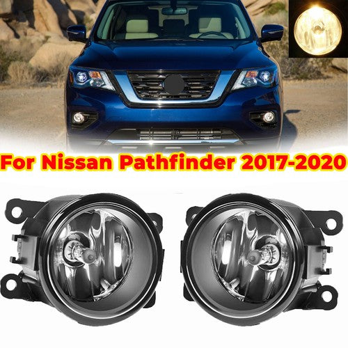 DURAFORCE For Nissan Pathfinder 2017-2020 Bumper Clear Fog Light Lamp Replaces Lens Pair