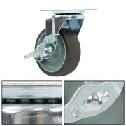 DURAFORCE 8 Pack 3 Inch Universal Caster Wheels Heavy Duty Casters with Side Brake Grey
