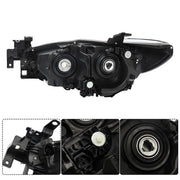 DURAFORCE Fit For Mazda 6 2014-2017 Black Halogen Clear Lens RH+LH Side Headlight Assembly