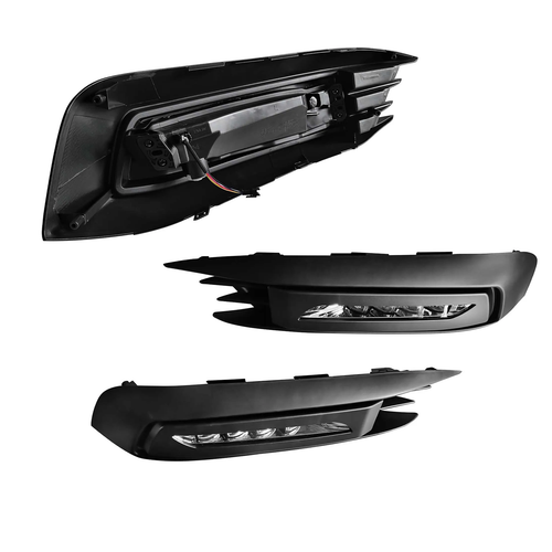 DURAFORCE For 2016-2018 Honda Civic Sedan Front Bumper Lower Grille & DRL Fog Light Lamp