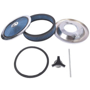 DURAFORCE 14" x 3" Air Cleaner Set Super Flow Washable Blue for Carburetor w/ 5 1/8" Neck
