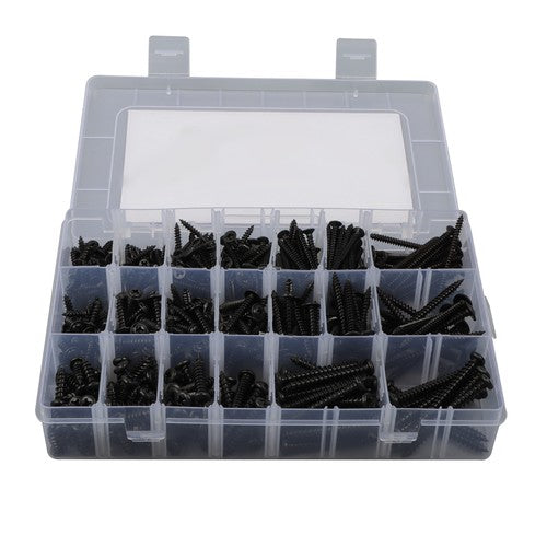 DURAFORCE 485 Pack Black wood screws kits with 20 different sizes #6, #8, #10 For Wood