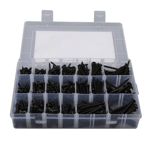 DURAFORCE 485 Pack Black wood screws kits with 20 different sizes #6, #8, #10 For Wood
