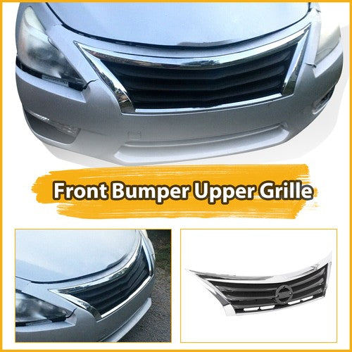 Front Bumper Grille Upper Grill Assembly Chrome for 2013-2015 14 Nissan Altima