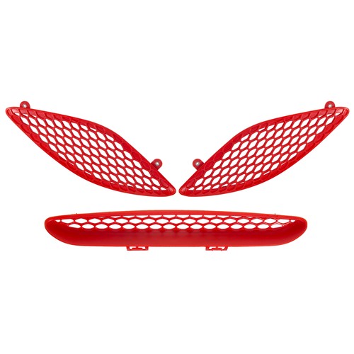 3Pcs Red Hood Bezel Insert Trims For 2015-20 Dodge Charger 68202462AD 68202581AC