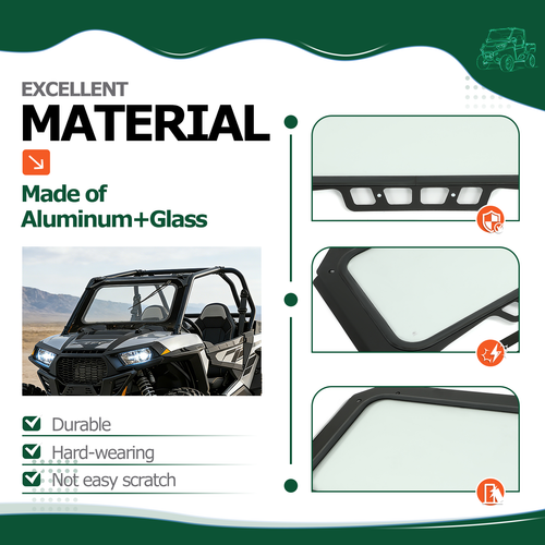 DURAFORCE For Polaris RZR XP 4 1000 Turbo Glass Front Full Vented Windshield 2019-2023