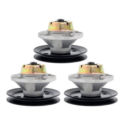 DURAFORCE AM121342 AM115720 AM116065 3x Spindle Assembly w/Pulley For John Deere AM115528