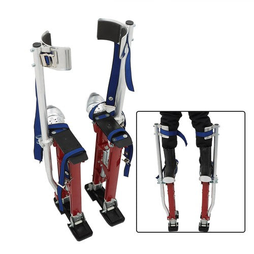 DURAFORCE Adjustable Height Drywall Stilts Aluminum Tool For Painting Painter Red 18"-30"