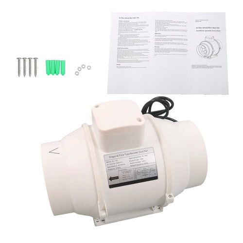 DURAFORCE 6 Inch Inline Duct Fan - 400 CFM Ventilation Exhaust Fan for Duct Vent Bathroom
