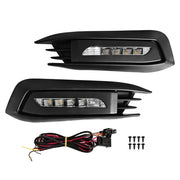 DURAFORCE Pair For 2016-2018 Honda Civic LED DRL Fog Light W/Turn Signal Lamp LH+RH