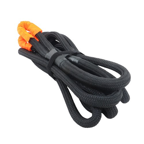 DURAFORCE 1in × 30ft Kinetic Recovery Rope 34000lbs Tow Rope Recovery Snatch Strap Black