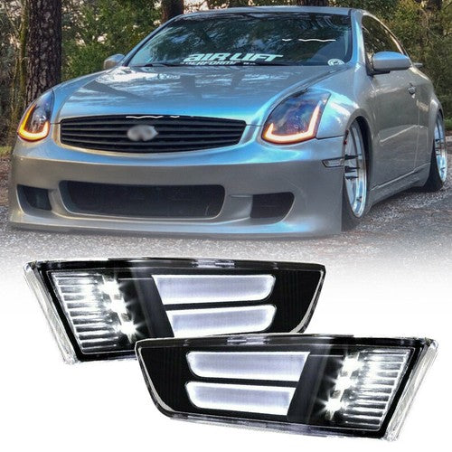 DURAFORCE LED Side Marker Lights Side Lamps for Infiniti G35 2DR Coupe 2003 2004-2007