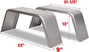 DURAFORCE Square Trailer Fenders For 14"-16" Wheels For Car Hauler Cargo Utility Trailer