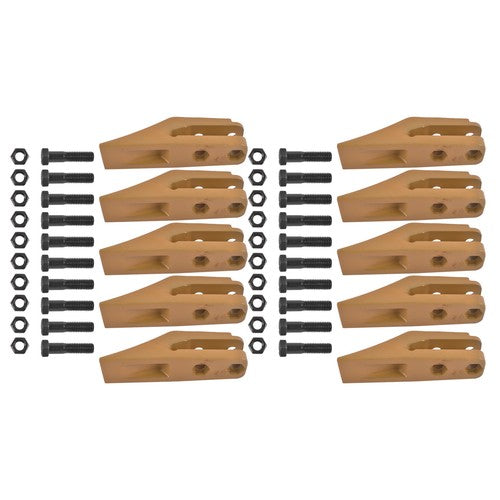 DURAFORCE 6684447 Trenching Bucket Teeth 10PK with Bolts and Nuts 20PK for 5/8" Bucket Lip