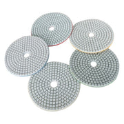DURAFORCE 5 Inch Diamond Concrete Polishing Pads Wet Dry Set for Quartz Marble Stone NEW