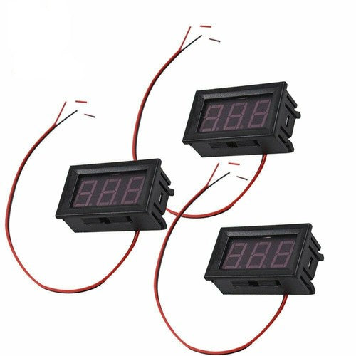 DURAFORCE 3× DC 4.5-30V Blue LED 3Digital Display Voltage Meter Voltmeter Panel Motorcycle