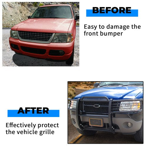 Black Brush Grille Guard with Hardware for 2002 03 04 05 Ford Explorer 4 Door