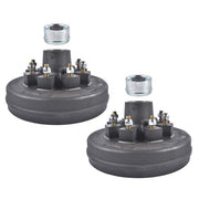 DURAFORCE 2 Pack 12"x2" Trailer Brake Hub Drum Kit 8 on 6.5" Bolt Pattern for 7000lbs Axle