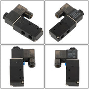DURAFORCE 1/4'' DC 12V 3 way 2 position Pneumatic Electric Solenoid Valve NPT Air Aluminum