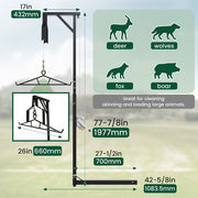 DURAFORCE Truck 2" Hitch Game Hoist 600LB Big Game Hunting Deer Hoist Winch Lift w/Gambrel