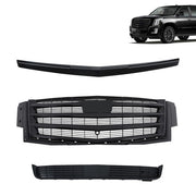 DURAFORCE Gloss Black Front Center Mesh Grille Fit For Cadillac Escalade 2015-2020 3Pcs