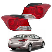 DURAFORCE Black Tail Lights For Hyundai Elantra 2011 2012 2013 Left+Right Halogen Outer