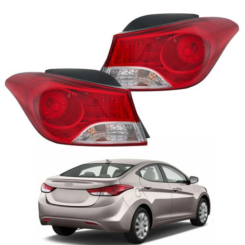 DURAFORCE Black Tail Lights For Hyundai Elantra 2011 2012 2013 Left+Right Halogen Outer