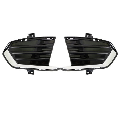 DURAFORCE Front Fog Lamp Cover For Cadillac XT5 2017-2019 Black New Driver+Passenger Side
