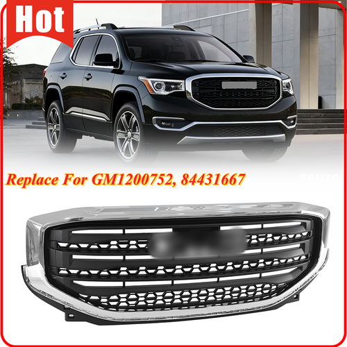 Fits GMC Acadia SLE SL 2017 2018 2019 Front Upper Grille Chrome+Black 84431667