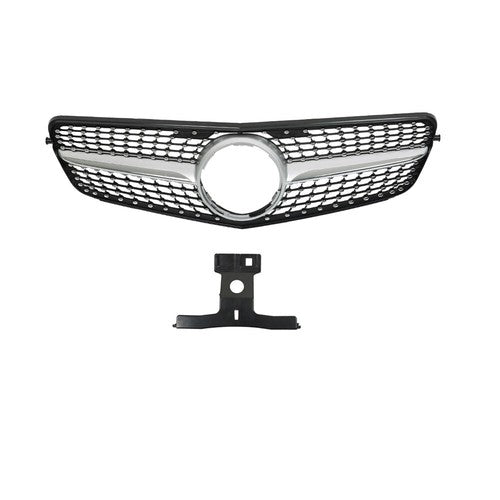 DURAFORCE Front Grille Silver Accent For 2008-2014 Mercedes Benz W204 Class C250 C300 C350