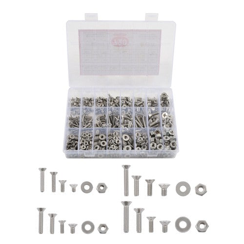 DURAFORCE 720pcs Nuts And Bolts Assortment Kit Machine Screws #6-32 #8-32 #10-24 #1/4-20