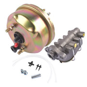 DURAFORCE 7" Zinc Street Rod Rat Rod Power Brake Booster w/ Bail Top Master Cylinder Kit