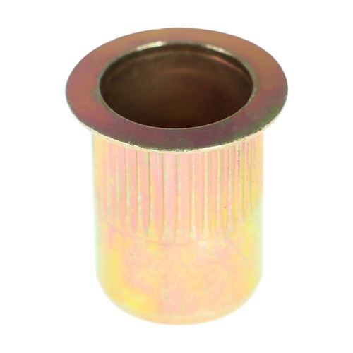 DURAFORCE 3/8-16 Carbon Steel Rivet Nut Flat Head Threaded Insert 50Pcs